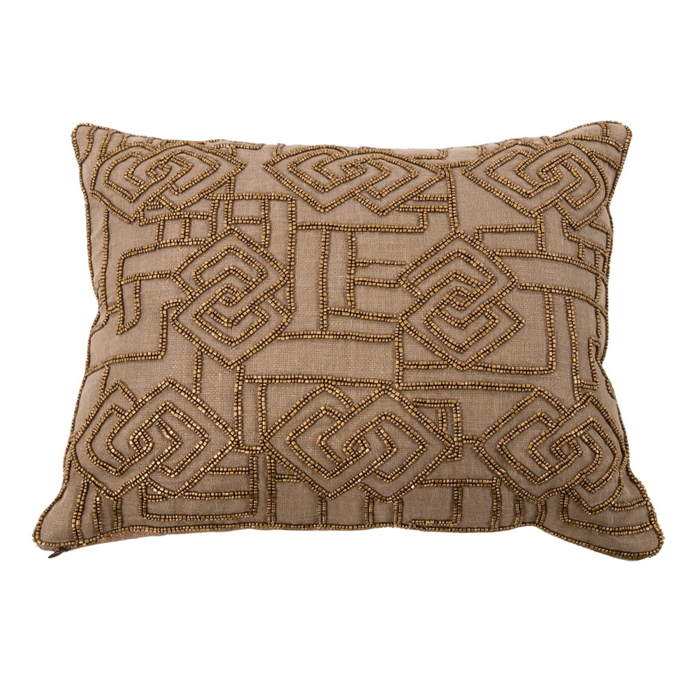 RALPH LAUREN Victoria Fall Bronze Beaded Decorative Cushion Luxury Pillow Home